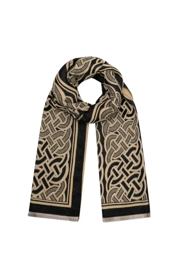 Sjaal luxueuse print, Sjaal, viscose, bruin