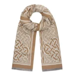 Sjaal luxueuse print, Sjaal, viscose, beige
