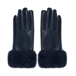 Handschoenen fluffy, Handschoenen, navy blauw, polyester, PU
