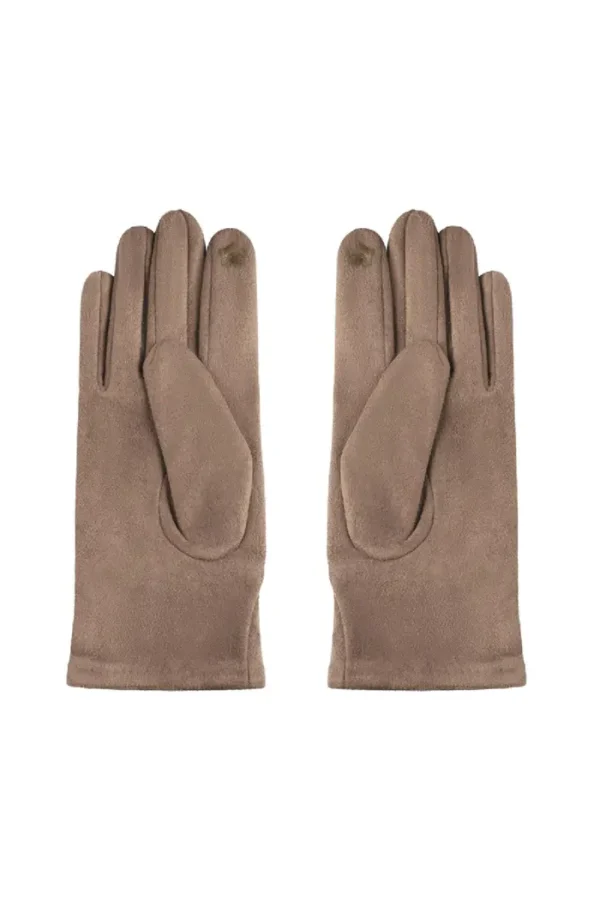 Handschoenen kettingtje, Handschoenen, beige, polyester, zirkonium kettingtje