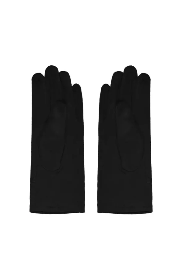 Handschoen riempje, Handschoen, zwart, polyester, PU, metaal detail op riempje, zwart