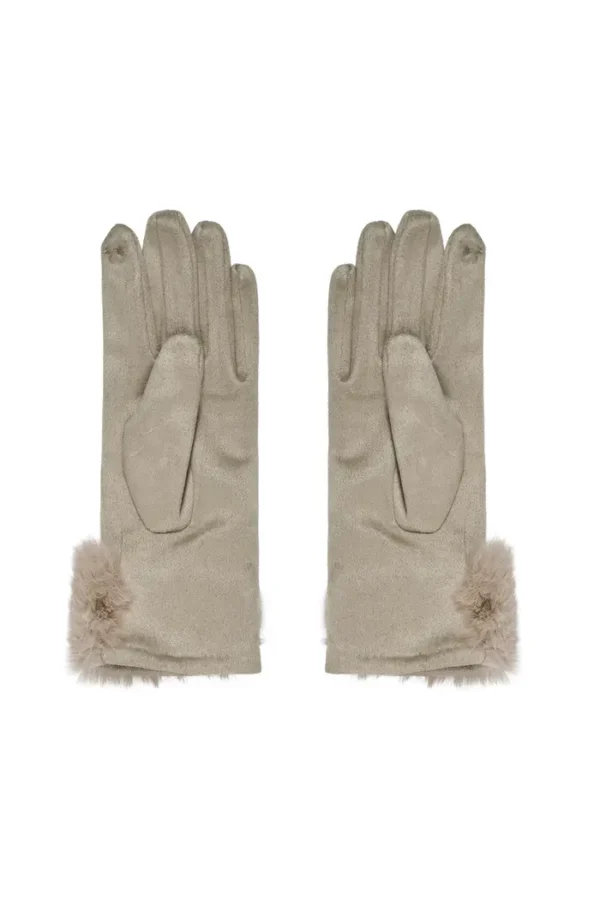 Handschoenen suede look, Handschoenen, Polyester, beige