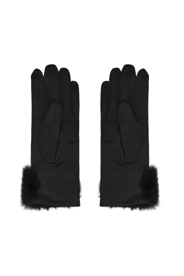 Handschoenen suede look, Handschoenen, Polyester, zwart
