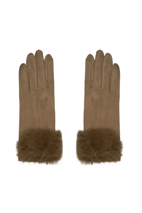 Handschoenen suede look, Handschoenen, Polyester, camel