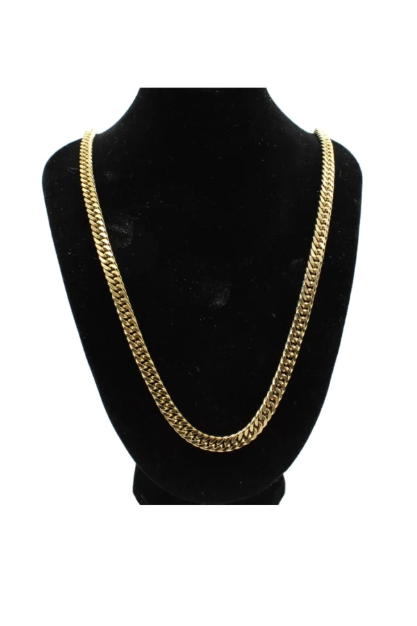 Ketting cubaanse schakel 6,5mm, Ketting, heren, stainless steel, lengte 60cm, goud kleurig