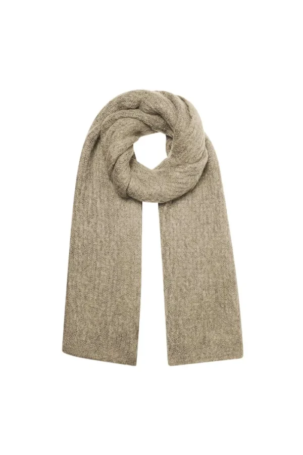 Sjaal gebreid effen, Sjaal, acryl, beige