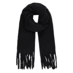 Warme wintersjaal effen, Sjaal, polyester, zwart