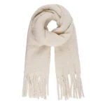 Warme wintersjaal effen, Sjaal, polyester, wit