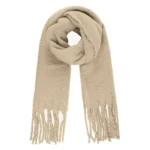 Warme wintersjaal effen, Sjaal, polyester, beige