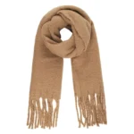 Warme wintersjaal effen, Sjaal, polyester, camel