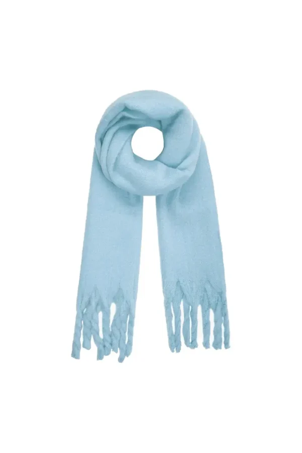 Wintersjaal effen, Polyester, licht blauw