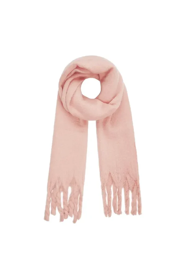Wintersjaal effen, Polyester, roze