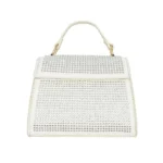 Handtas strass, Handtas, Metaal, PU, Strass steentjes, beige