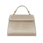 Handtas strass, Handtas, Metaal, PU, Strass steentjes, creme