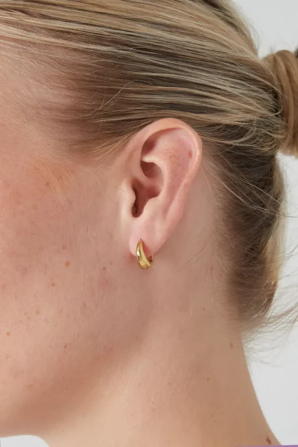 Kleine hoop oorbellen, Oorbellen, stainless steel, goud