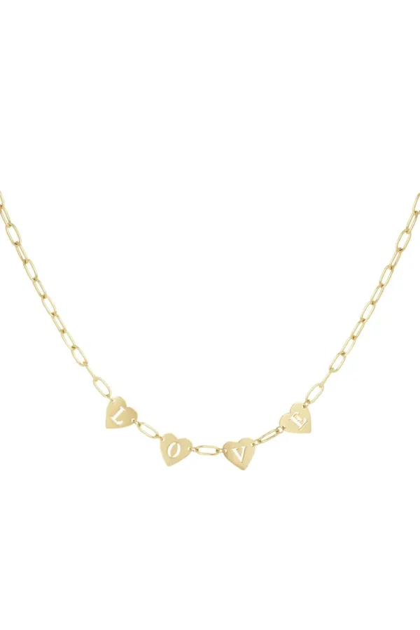 Loving link ketting, Ketting, stainless steel, goud
