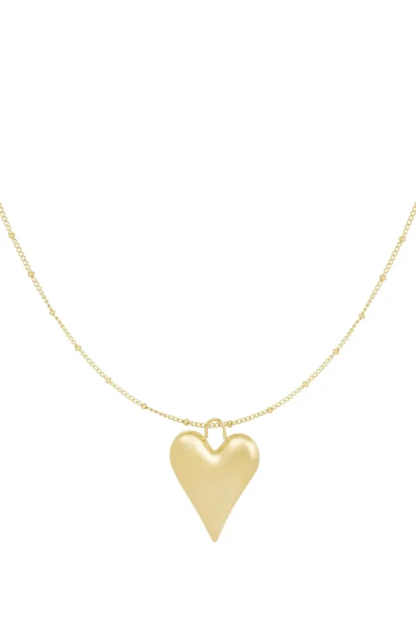 Ketting heartfelt charm, Ketting, stainless steel, goud