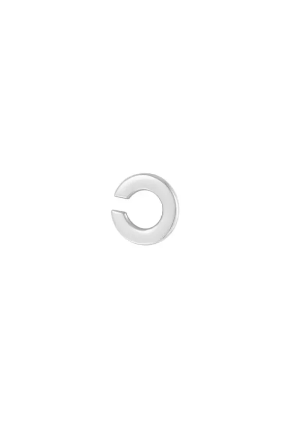 Eenvoudige oor manchet, Oor manchet, stainless steel, zilver