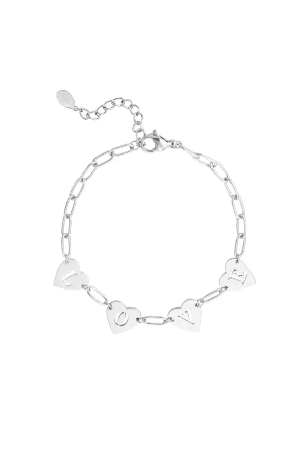 Loving link armband, Armband, stainless steel, zilver