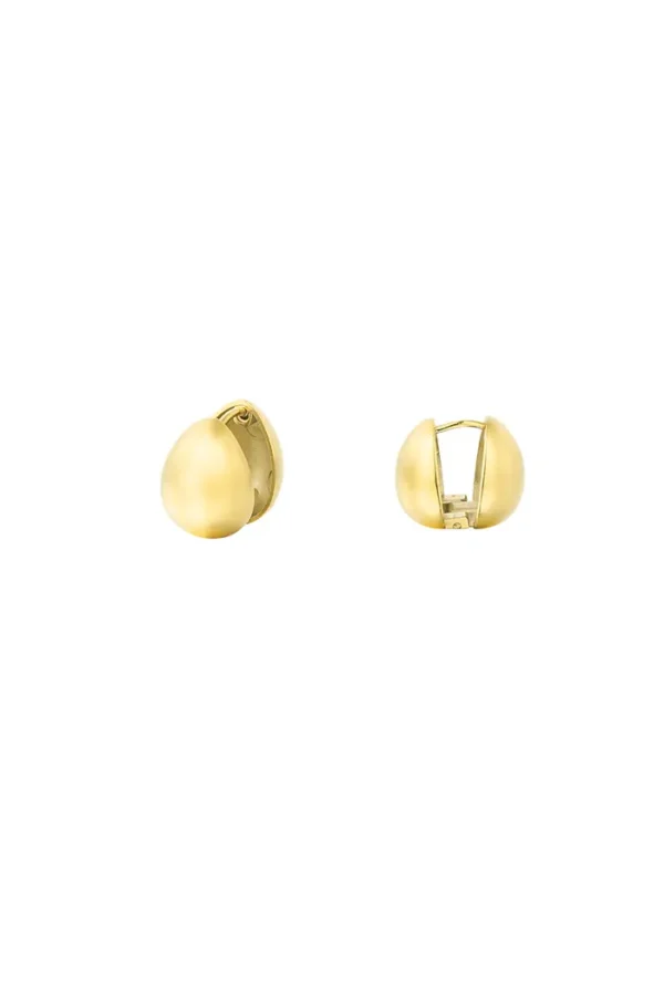 Oorbellen druppel vorm, Oorbellen, stainless steel, goud