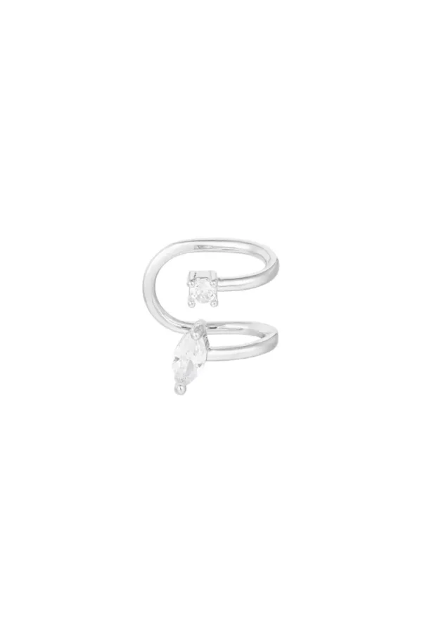 Earcuff elegant shimmer, Earcuff, koper, zirkonium, zilver