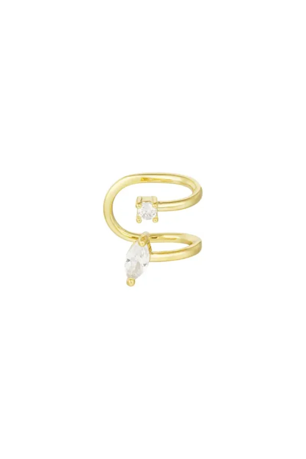 Earcuff elegant shimmer, Earcuff, koper, zirkonium, goud