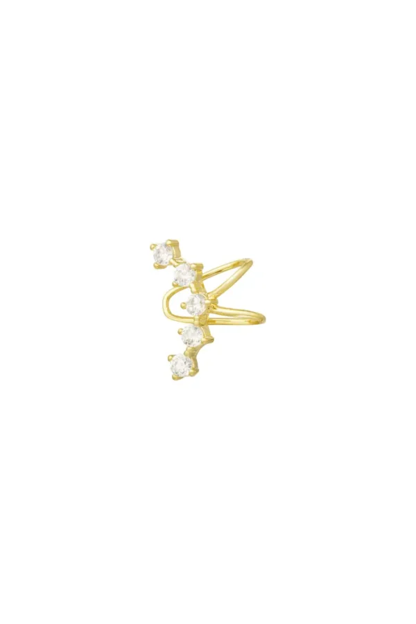 Earcuff elegant chic, Earcuff, koper, zirkonium, goud