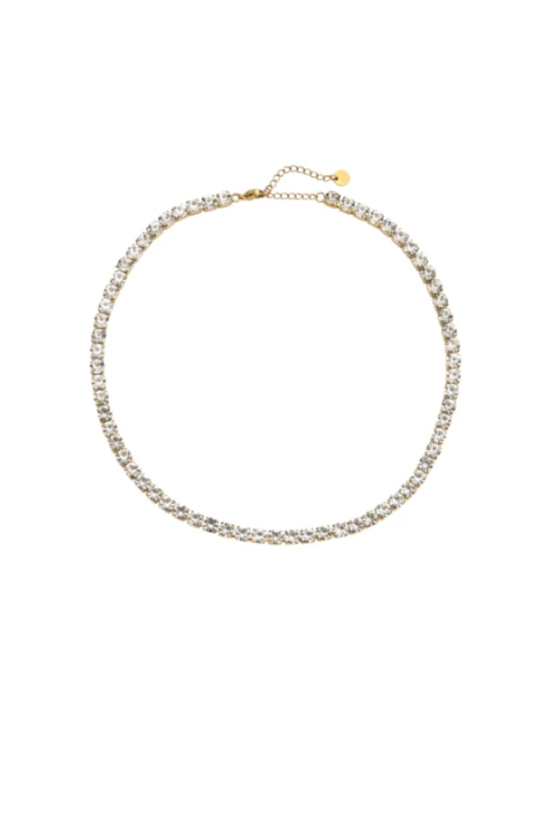 Diamands ketting, Ketting, stainless steel, zirkonium, goud