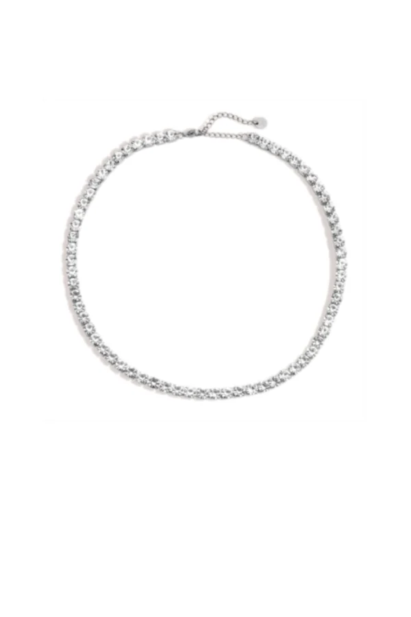 Diamands ketting, Ketting, stainless steel, zirkonium, zilver