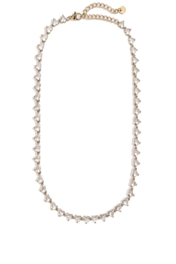 Diamanten harten ketting, Ketting, stainless steel, zirkonium, goud