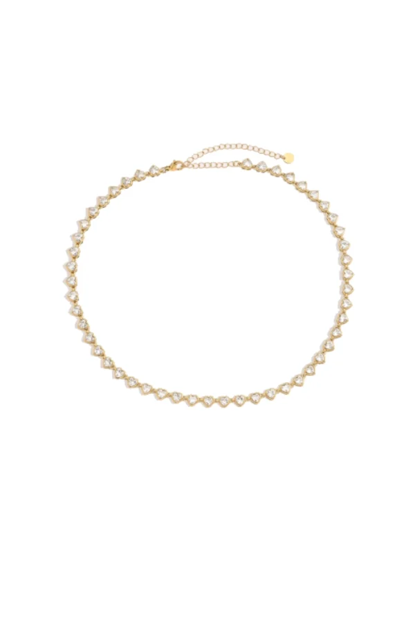 Ketting, stainless steel, zirkonium, goud