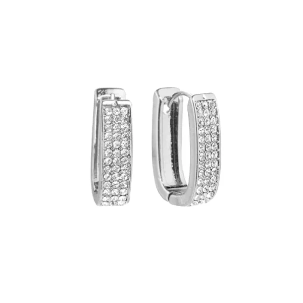 Oorbellen ovale triple diamond