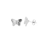 Vlinder oorbellen, Oorbellen, dames, stinless steel, circa 1 cm, zilver kleurig,