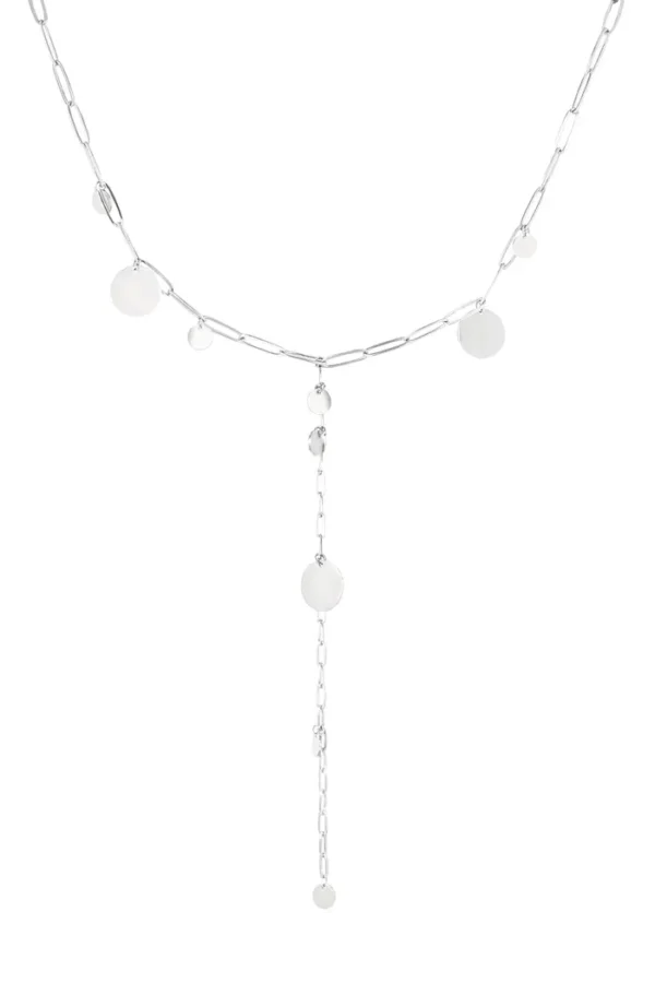Classic coins ketting, Ketting, dames, stainless steel, 38+5 cm, zilver kleurig