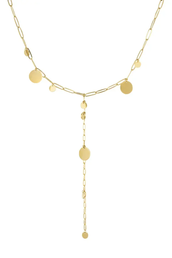 Classic coins ketting, Ketting, dames, stainless steel, 38+5 cm, goud kleurig