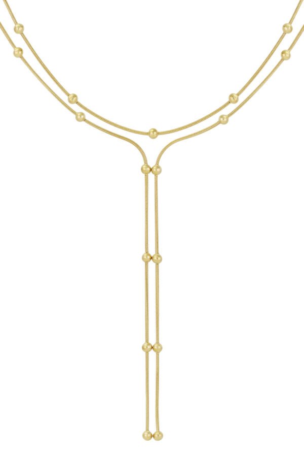 Dotty delight ketting, Ketting, dames, stainless steel, 48+5 cm, goud kleurig,