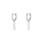 XXX Amsterdam oorbellen, oorbellen, dames, stainless steel, 2,4 cm, zilver kleurig