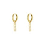 XXX Amsterdam oorbellen, oorbellen, dames, stainless steel, 2,4 cm, goud kleurig