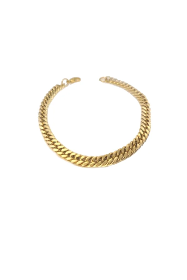 Cubaanse schakel armband, Armband, heren, stainless steel, goud kleurig