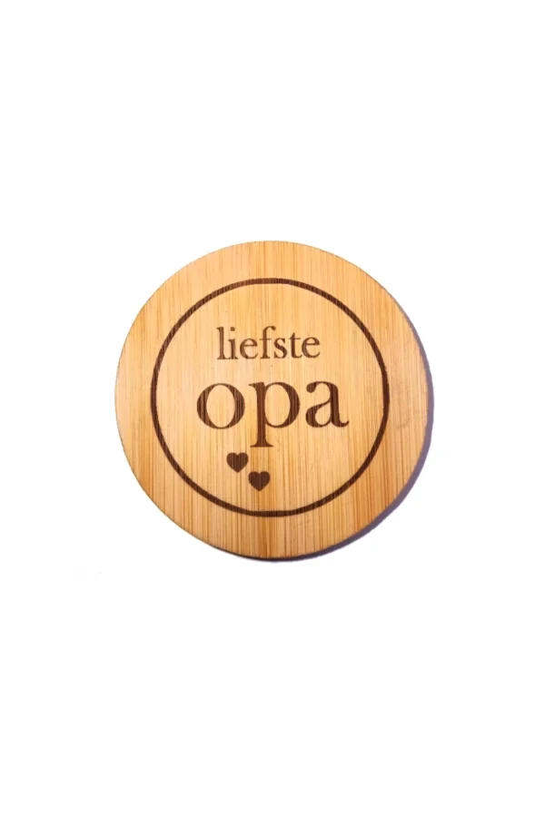Flesopener, Flesopener, cadeau, vaderdag, bamboe, met tekst
