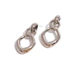 Vergulde dames oorbellen, Oorbellen, dames, stainless steel, zilver kleurig