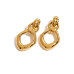 Vergulde dames oorbellen, Oorbellen, dames, stainless steel, goud kleurig