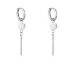 Dus wat oorbellen, Oorbellen, dames, syainless steel, lengte 4 cm, bij 1 cm, zilver kleurig,