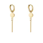 Dus wat oorbellen, Oorbellen, dames, syainless steel, lengte 4 cm, bij 1 cm, goud kleurig,