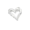 Haarklem hartje, Haarklem, dames, alluminium, 6 cm, zilver kleurig