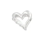 Haarklem hartje, Haarklem, dames, alluminium, 6 cm, zilver kleurig