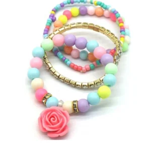Elastieken armband set bloemen