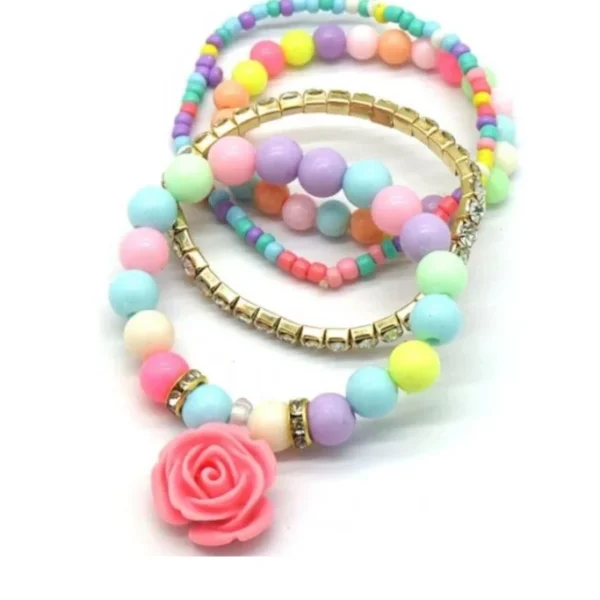 Elastieken armband set bloemen
