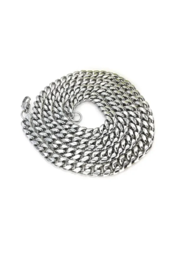 Ketting gourmet schakel, Ketting, heren, stainless steel, lengte 60 cm, breedte 6mm, zilver kleurig