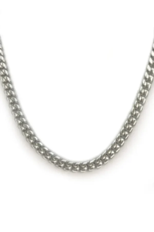 Ketting gourmet schakel, Ketting, heren, stainless steel, lengte 60 cm, breedte 6mm, zilver kleurig